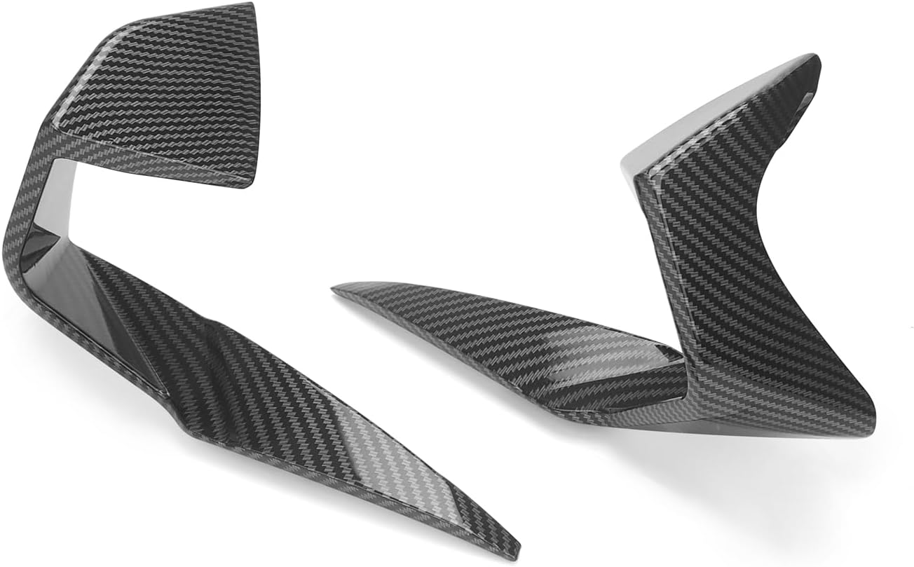for Ninja ZX-6R Motorcycle Accessories Winglets Fairing Kits for Ka-wasaki Ninja ZX6R 2024 2025 2026 Front Spoiler Areo Wing Decos Trim Performance Parts for Track Racking (Carbon Fiber Texture)