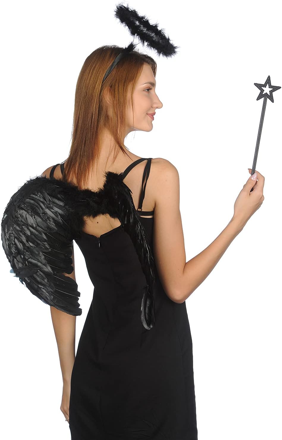 Black Angel Wings and Halo Set Halloween Cosplay Egypt Ubuy