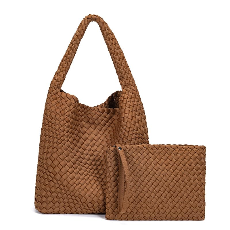 Bolsa tejida para mujer, bolso tote grande de neopreno miniatura 1