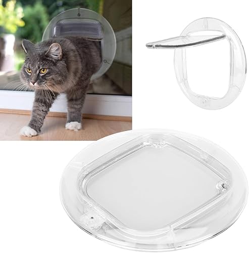 Miniatura 8 de Transparent Cat Door for Interior Exterior Doors, 4 Way Locking System with Silent Brush Strips, Strong Strip Door for Cats and Small Dogs,