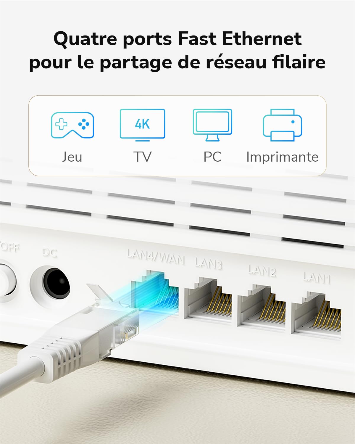 Cudy LT500E Modem Routeur 4G LTE Cat 4 avec Emplacement pour Carte SIM, WiFi AC1200, OpenVPN, Wireguard, IPsec, Client VPN, Antennes Interno, Mesh