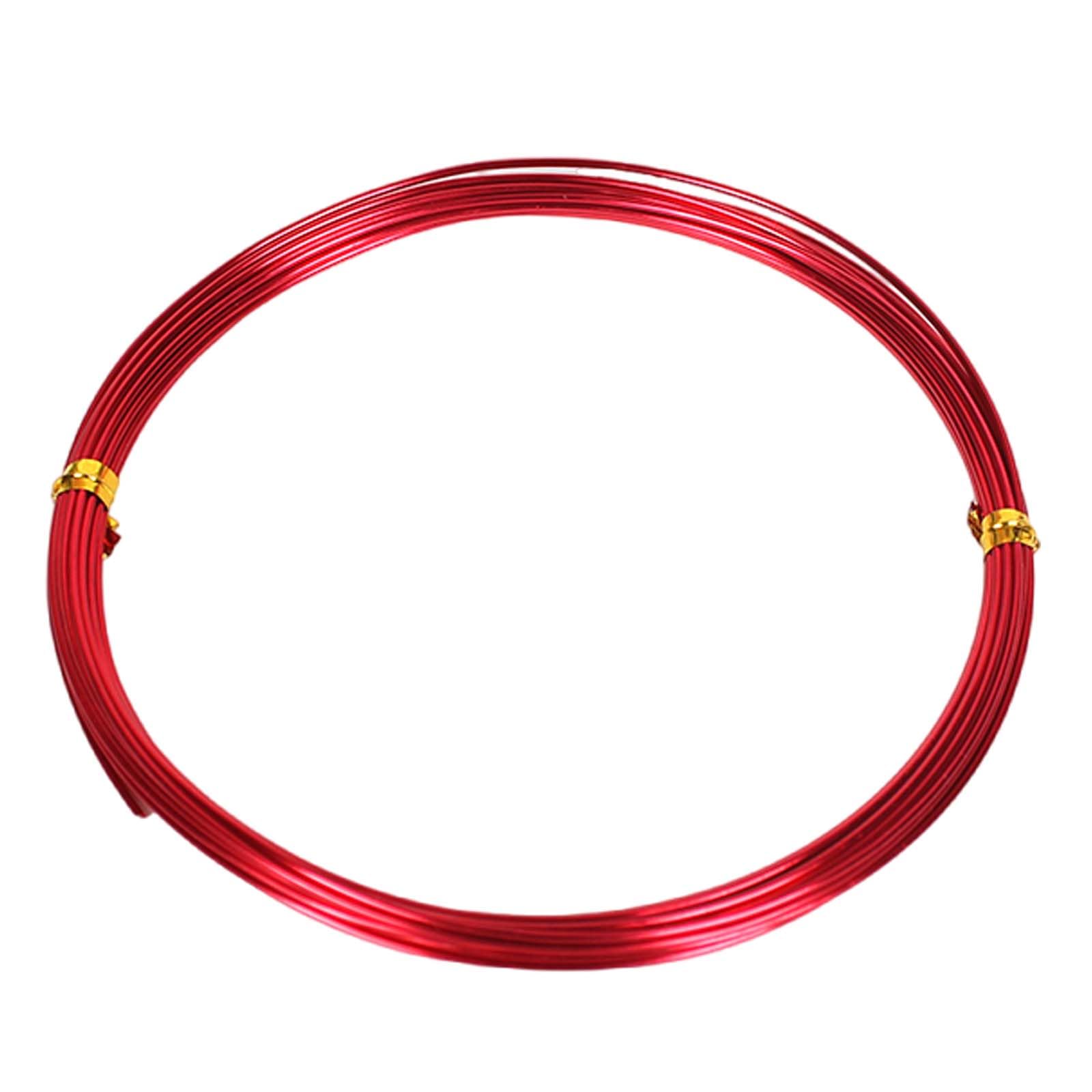 WSYCWG 5 Meters Colored Aluminum Craft Wire Metal Wire Beading Wire Diameter 1.5Mm Suitable for Model Making and Craft Making,Red