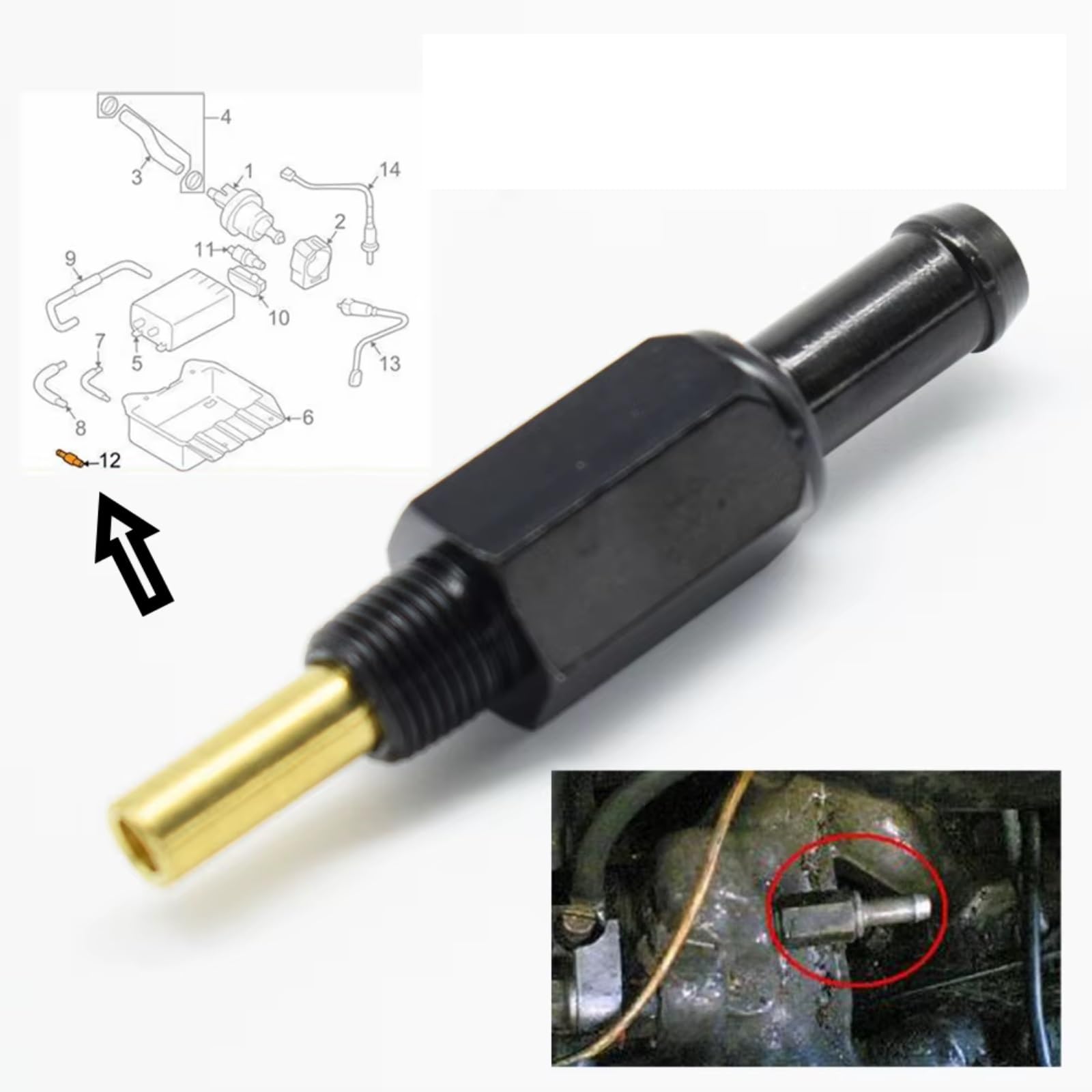 Válvula solenoide de vacío Compatible Con Kia Para Sportage 2005-2010 Para Spectra 2004-2009 Para Spectra5 2005-2009 2674021320 Válvula PCV De Escape Para Coche
