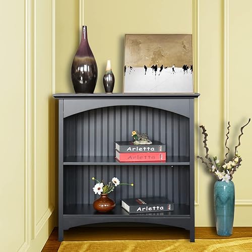 Miniatura 4 de eHemco Estantería de 2 niveles con 2 soportes arqueados, 29 pulgadas, color negro