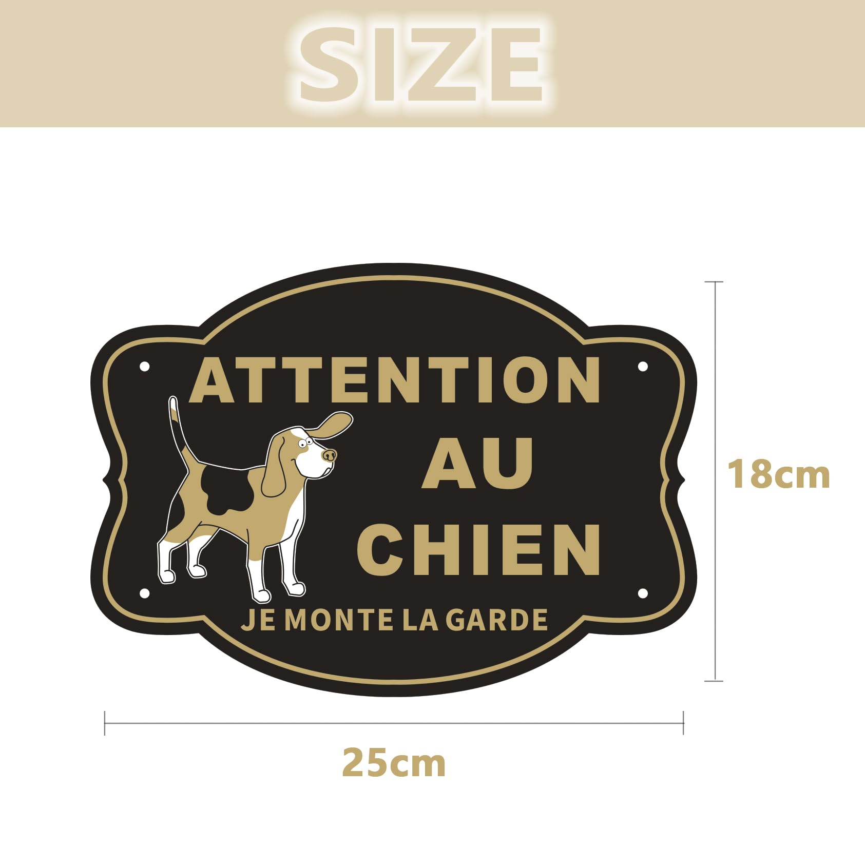 Andchi Hundewarnschild Aus Aluminium – 2 Stück, 25x18 Cm, Wetterfest Für Draußen