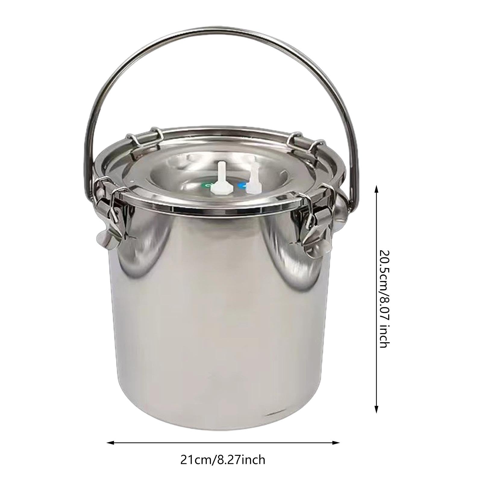 Secchio per Mungitura in Acciaio Inox di Grande capacità per E Ovini, 5 Litri
