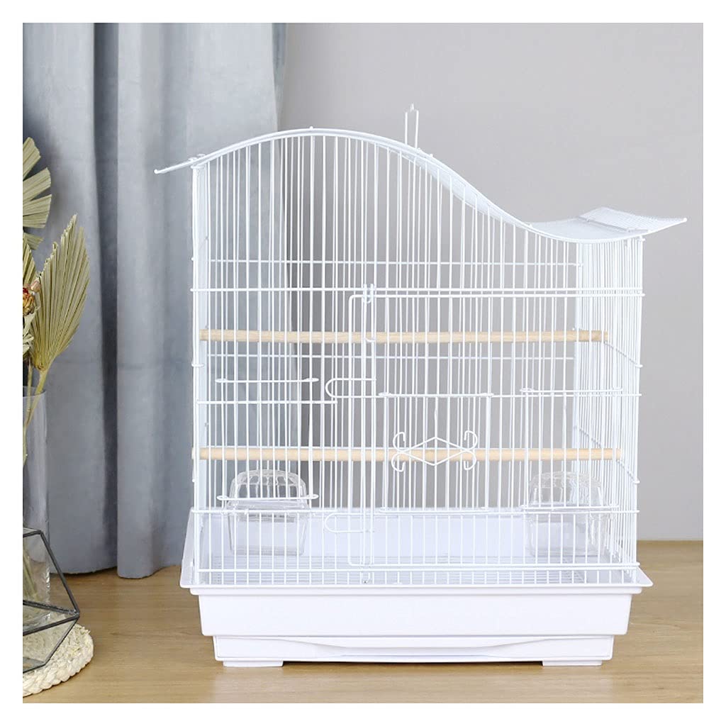 Gabbia Voliera Gabbia di medie dimensioni Cage Cage Cage Cage Home Metal Peony Tiger Skin Pearl Uccello con manico e scatola di alimentazione, adatto per parrocchetti, canarini, uccelli d'amore Bird C