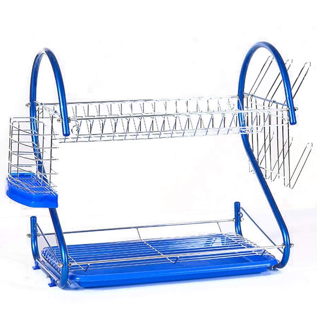 Dish Drainer-Plate Clothesline with Cutlery Basket-Anti-Rust Bathroom Shower Caddy Organizer Kitchen Store Basket for Shampoo Color A A