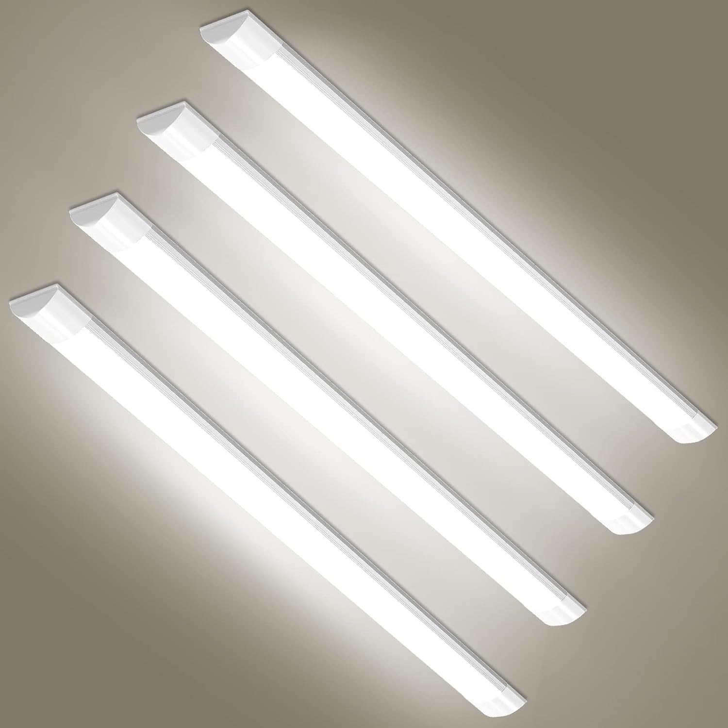 wowspeed 4PCS 30W LED Batten Light, 3ft Ceiling Tube Light, 6500K Cold White Batten Light, 3600lm, 180°Beam Angle, Ceiling Lights for Home, Workshop, Office, Garage — image 1