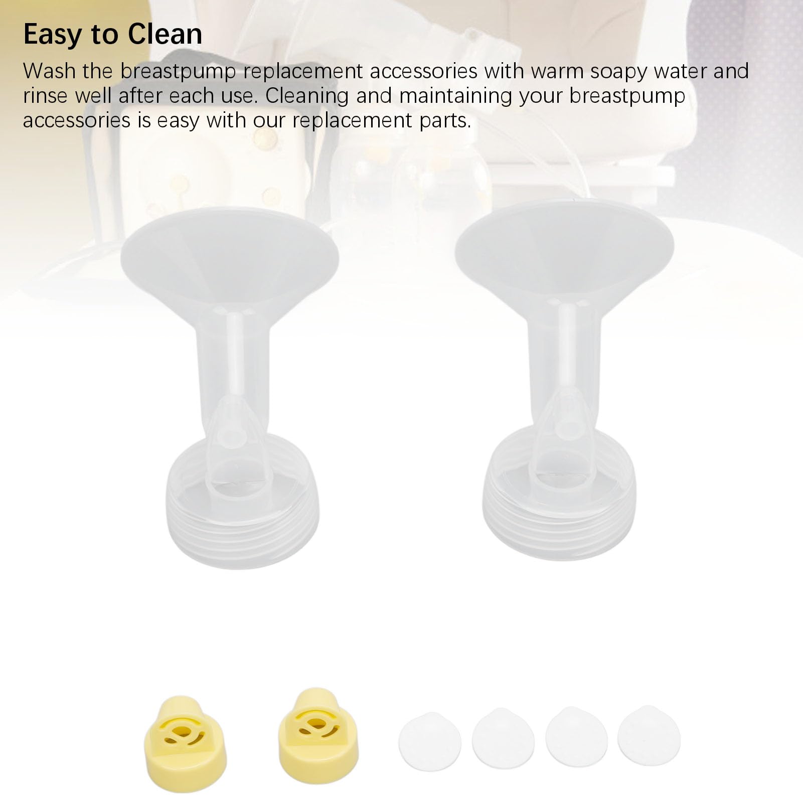 TYTOGE 24mm Flange Pump Parts Flange Breastpump Replacement Accessories Flange Breastshield Valve Membrane For Pump Milk Suction Valve Membrane