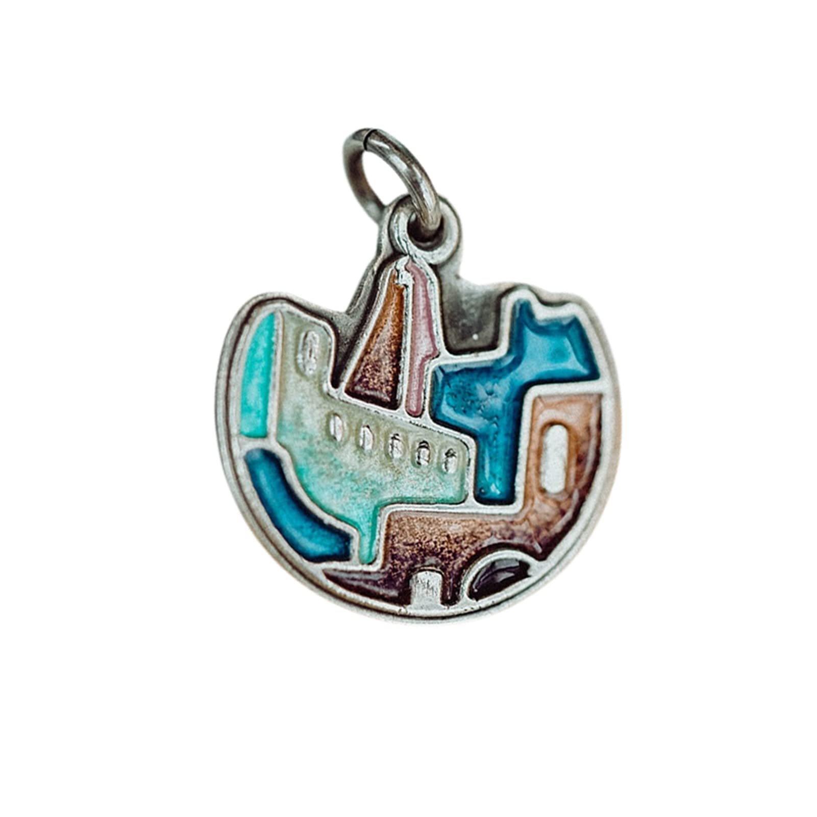Pendentif marocain vintage en argent et émail coloré pour illuminer vos tenues bohèmes
