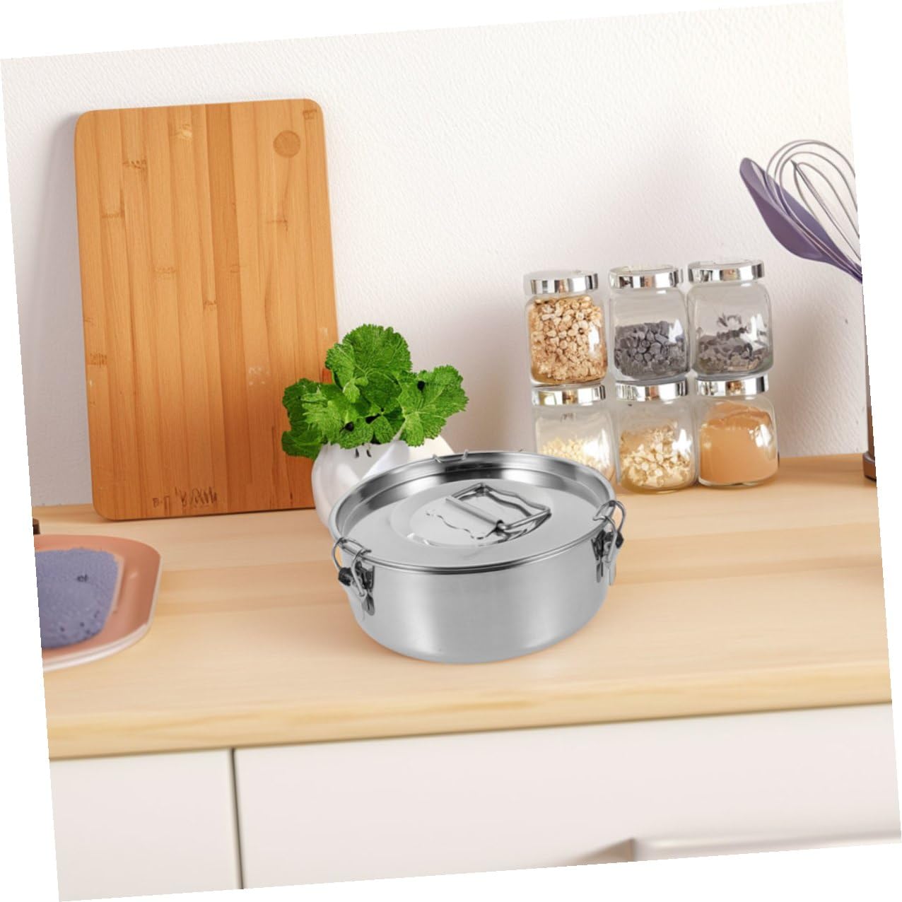 TOPBATHY Flanera de Acero Inoxidable con Tapa, Molde para Cocinar Flan con Calentamiento Uniforme y Fácil de Limpiar, Adecuado para Cocinar al Vapor y Hacer Postres