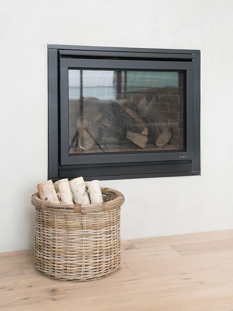 KOUBOO Rattan Kobo Round Log & Storage Basket, Gray-Brown