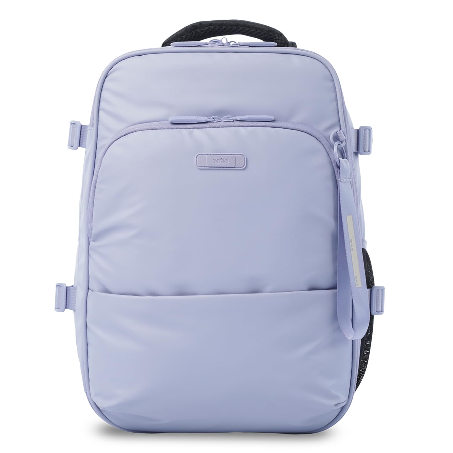 TOTTO - Mochila Viaje, Modelo Trip, Capacidad 18L, Mochila para Pc 15", Bolsillo Secreto, Correas de Compresión Internas, Pasador para Sistema de Ruedas, Cómoda y Resistente, ColorMorado y Negro | Capacidad 18L, Bolsillo Secreto, Correas de Compresión Int