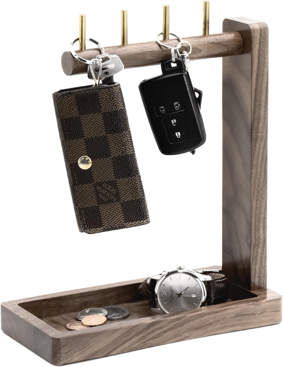 10個フック付き 木製バーアクセサリースタンド 【公式通販】