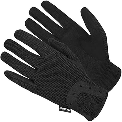 Mashfa Ladies Women Horse Riding Gloves Cotton Dublin Track Fabric Shires Gloves Leather Equestrian Gloves
