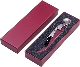 Waiter Corkscrew, Corkscrew Wine Opener Stainless Steel, Wine Bottle Opener Wine Key for Restaurant Waiters Bartenders Sommelier with Gift Box (Wine red/Gift Box)