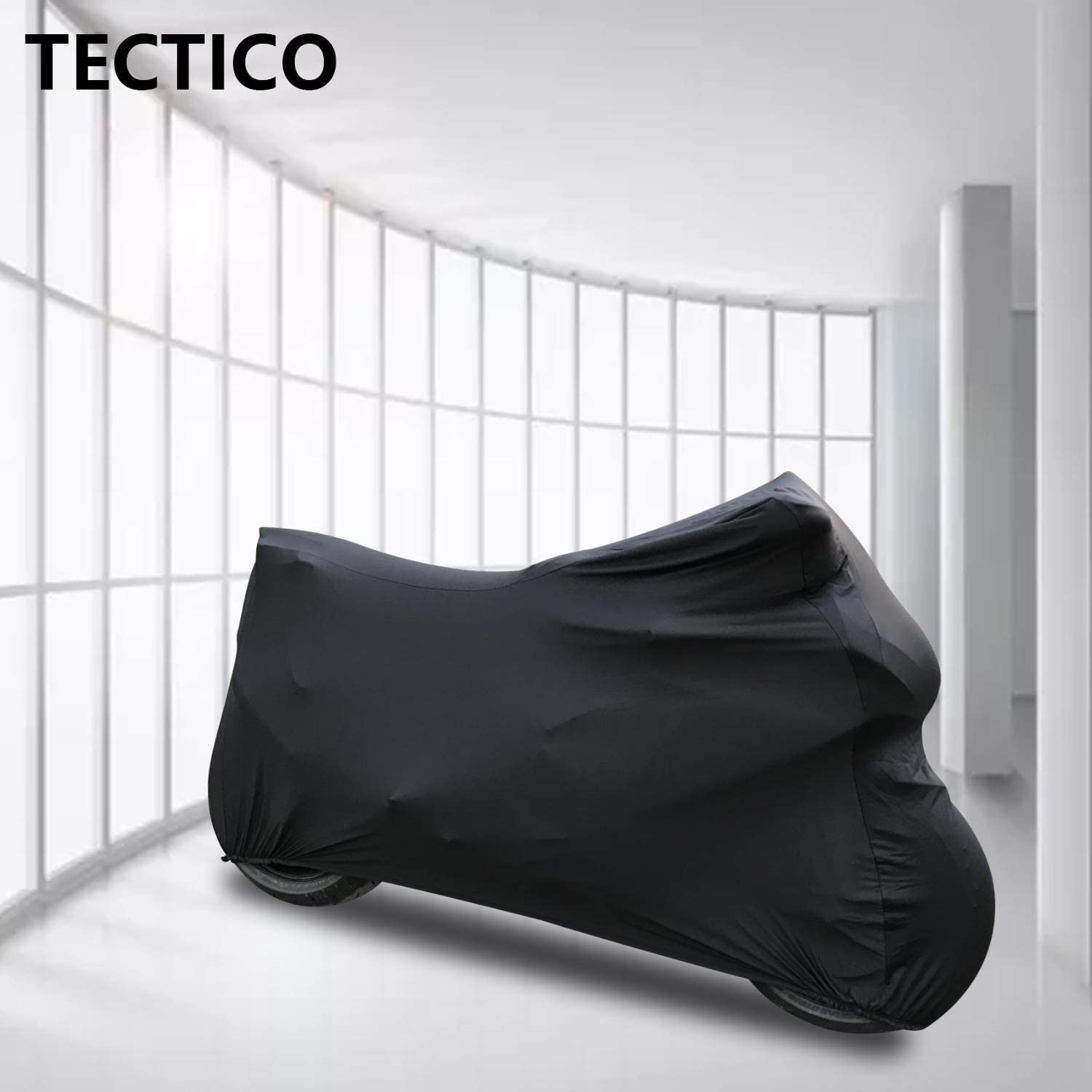TECTICO Funda Moto Interior Cubierta Motocicleta Elastica Stretch Suave S Protección Completa Universal Cubierta Moto para Interior Garaje, 78 x 35 x 39 Pulgadas