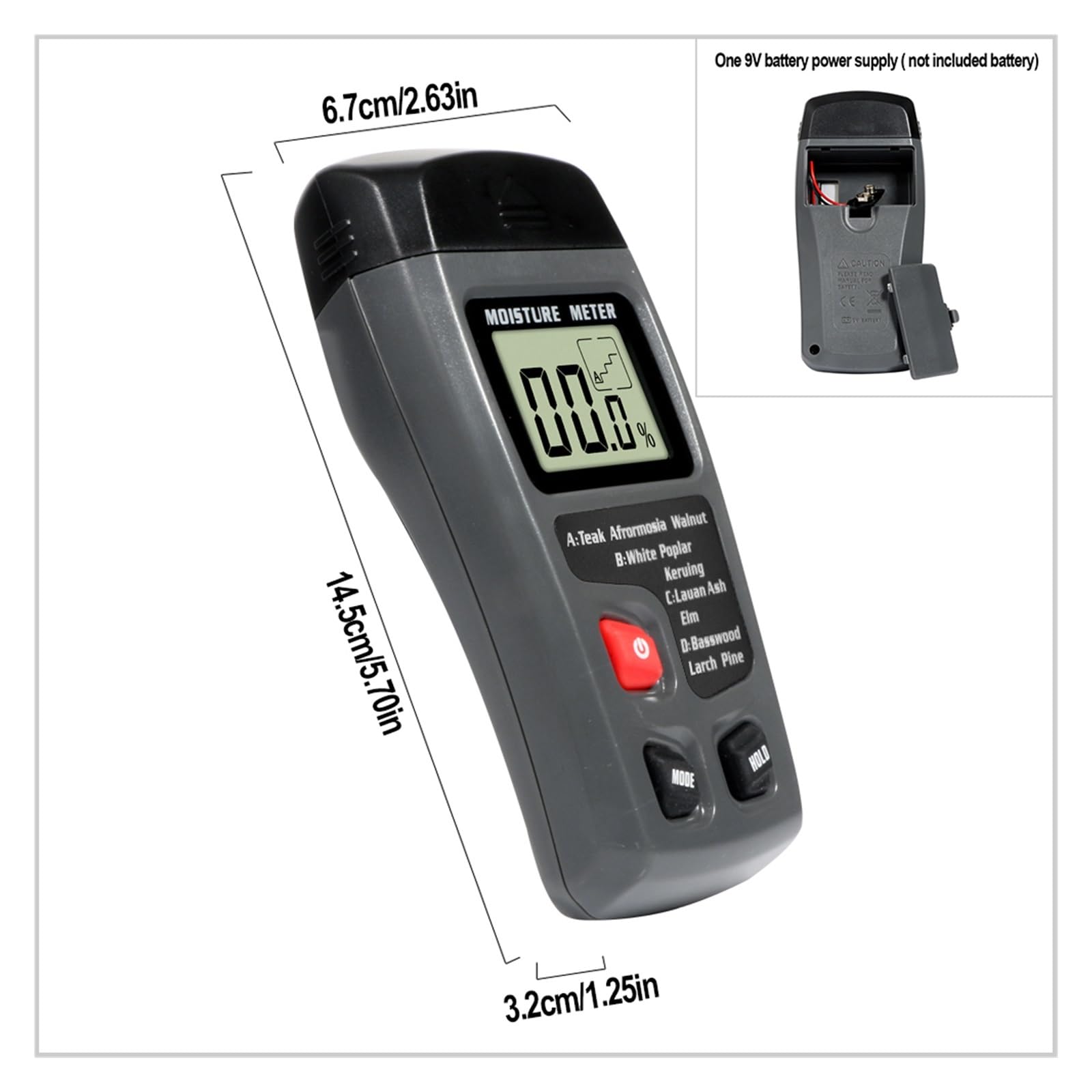 Medidor De Humedad Madera Digital Profesional 0~99.9% Higrómetro Instrumento Portátil Pantalla LCD Detector MT10