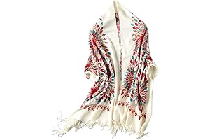 Women's Embroidered Oversize Tassel Shawl Scarf Wraps: Express Your Indigenous Style