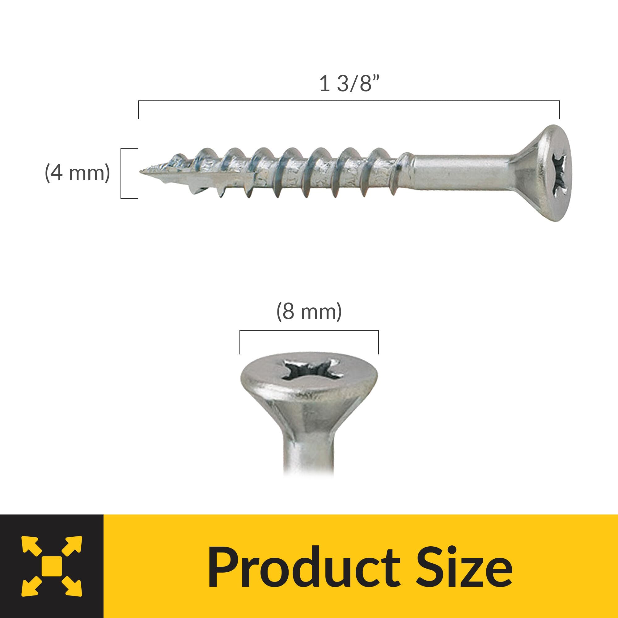 Brixwell SRW204795805 Zip R Screw, Flat Countersunk Head with Phillips Drive Pack of 5000