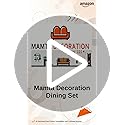 Image of MAMTA DECORATION Solid Sheesham Wood 8 Seater Dining Table Set with 8 Cushions Chairs | Dinning Table Set 8 Seater for Living Room, Hotels & Restaurant | Dining Room Sets for Home | Walnut Finish