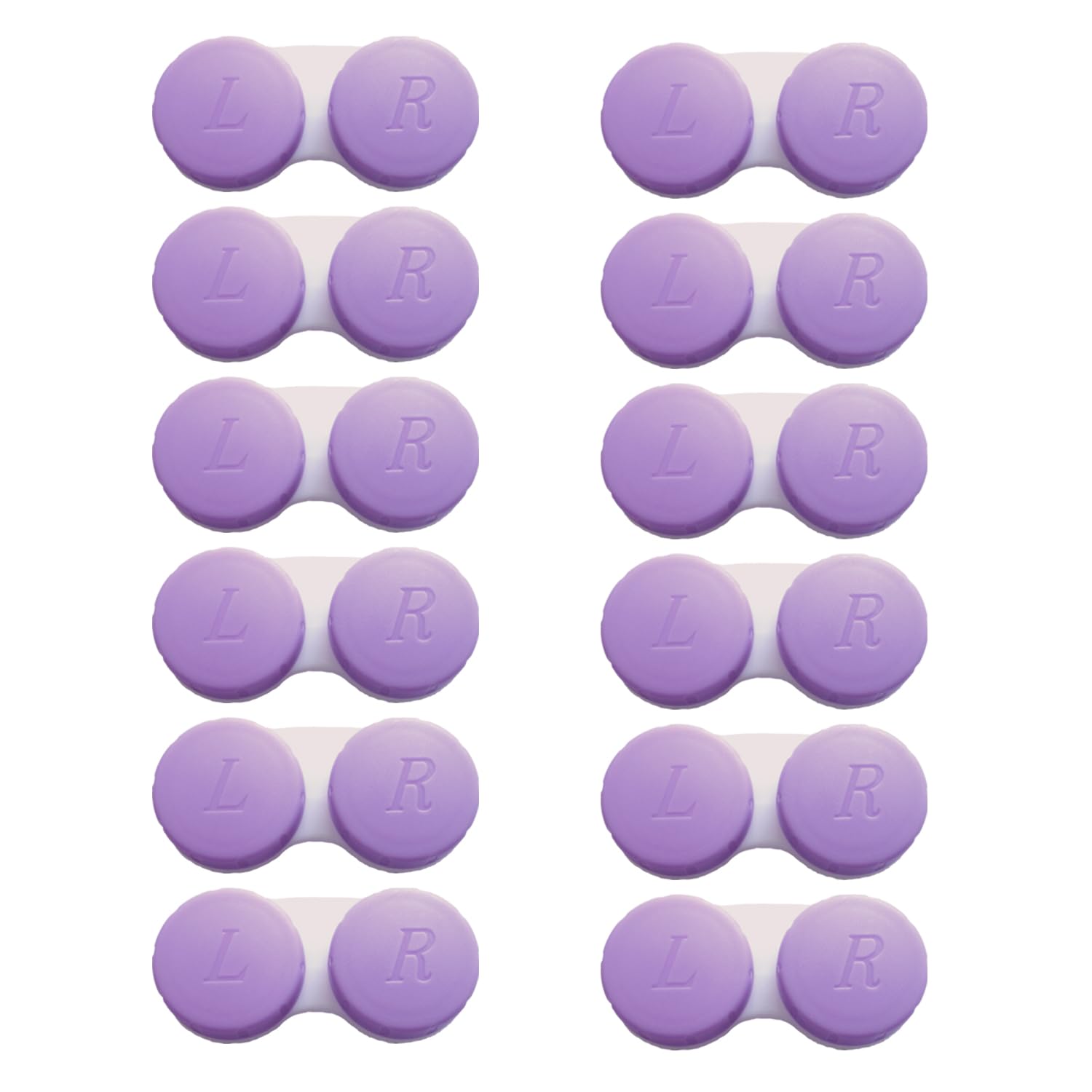 Erewa 12 Pack Contact lens case Contact Lens Holder Box Soak Storage Kit(Purple)