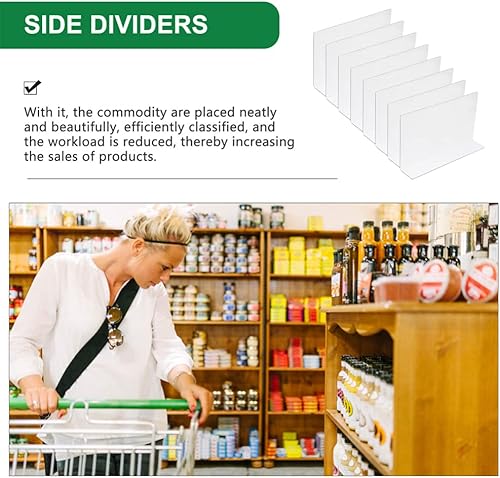 Miniatura 5 de DOITOOL 16 separadores de estantes de acrílico transparente para organización del armario, separadores de estantes transparentes en forma de L para