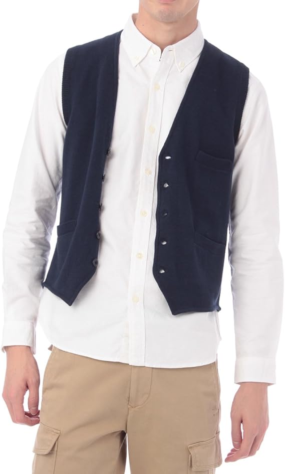 Amazon ザ ショップ ティーケー ミクスパイス The Shop Tk Mixpice デザインミックスニットベスト ネイビー系 093 02 M ベスト 通販