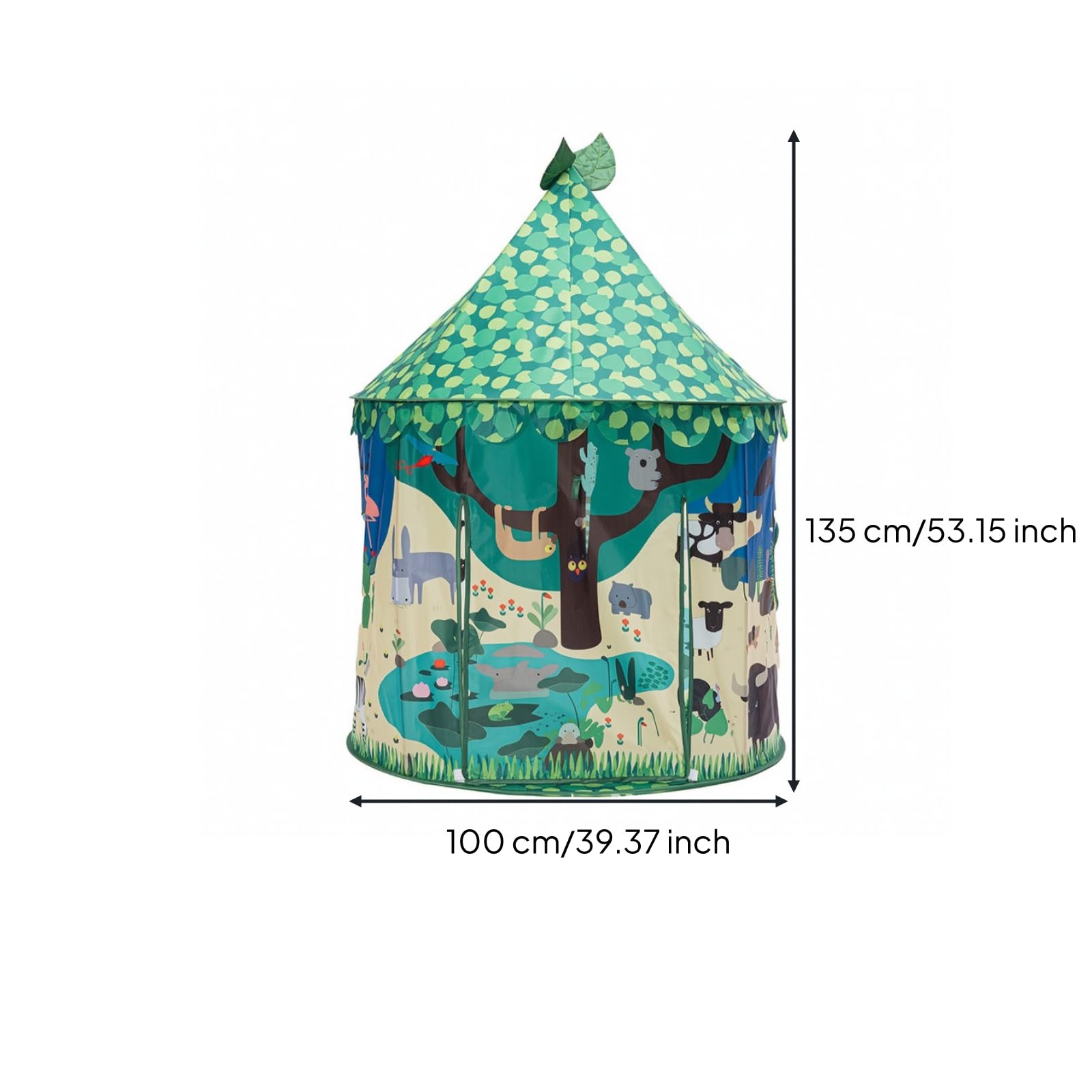 Gioco con Tema Foresta Leggera Casetta da Gioco in Tessuto Ventilato per Area Giochi
