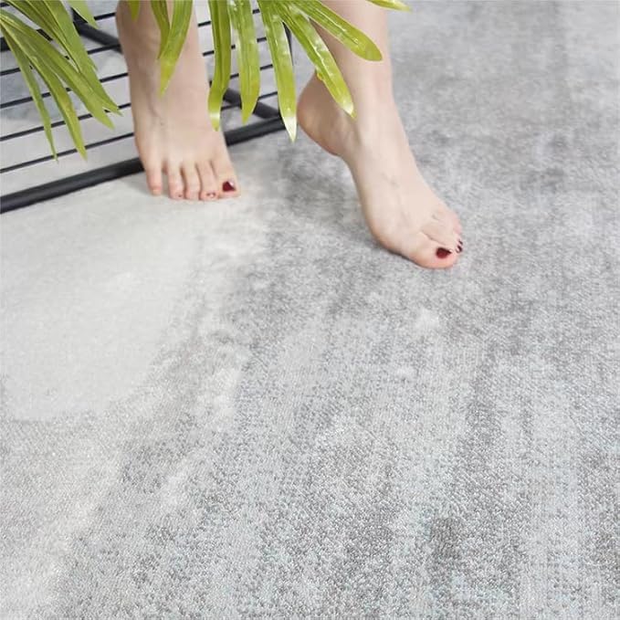 Tapis poils ras doux géométrique noir pour grand salon - 5
