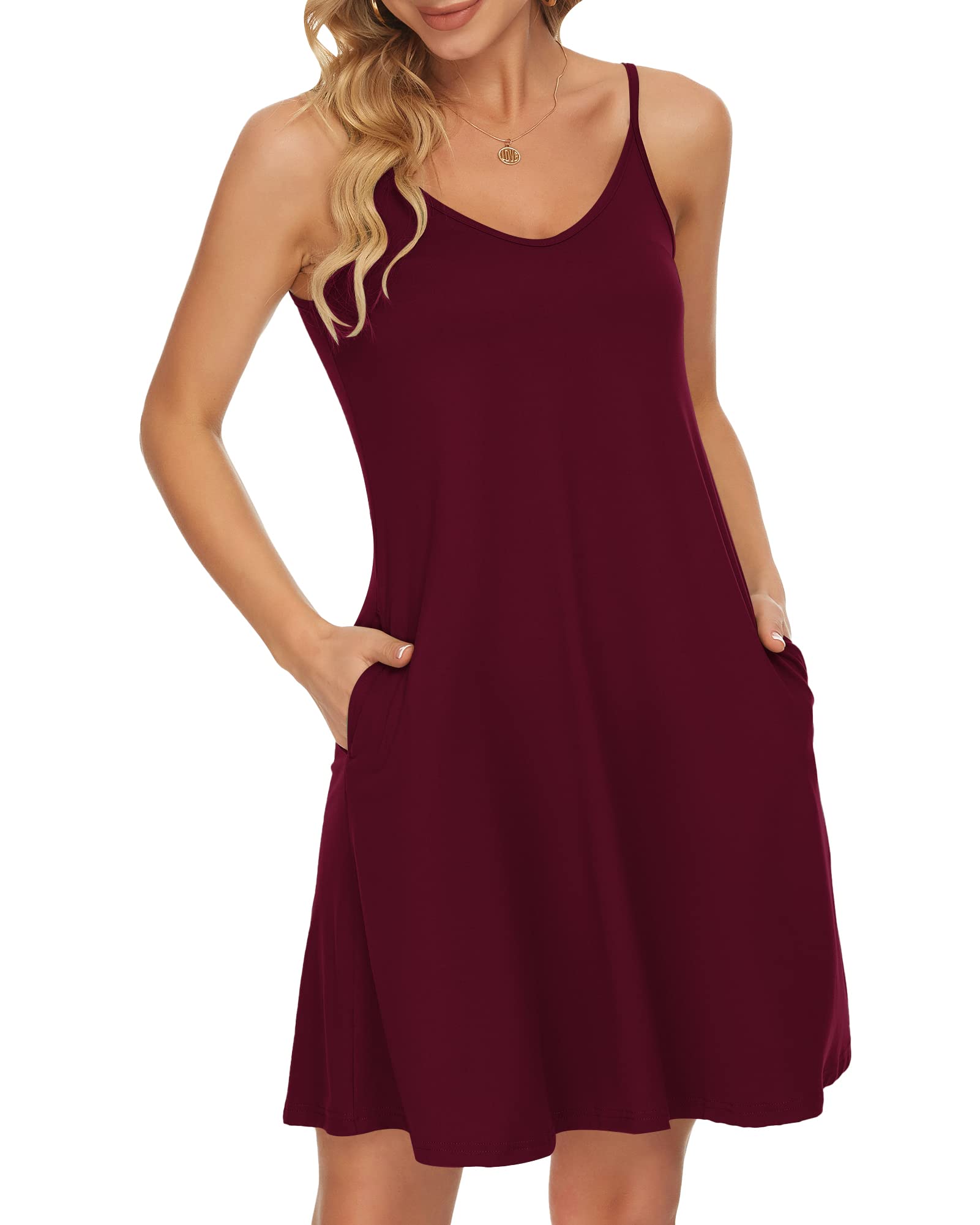 WNEEDU Vestido de Verano con Tirantes