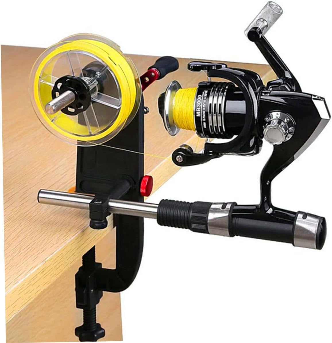 Adjustable Portable Fishing Line Winder Reel Spooling System with Anti-Slip Design and Durable Control Button for Wheel Drop Wheel Drum Reels Easy One-Person Operation
