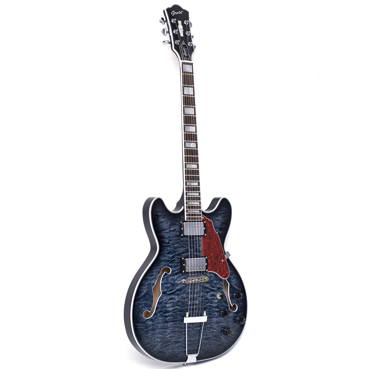 Buy GROTE Jazz Electric Guitar Water Ripple SemiHollow Body Trapeze