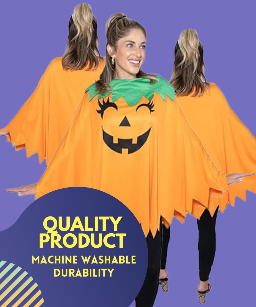 BROOKLYN VERTICAL Adults Unisex Pumpkin Cape Costume Soft Halloween Funny Cute - Image 6