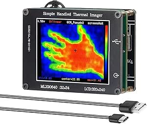 Caméra Thermique Infrarouge Portable - Écran LCD 1.77", Résolution 32x32, Plage -30°C à +500°C, Carte 8 Go