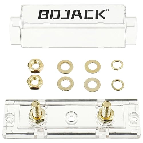 Miniatura 7 de BOJACK 2 unids 60A Clear Shell ANL Fuse Holder y 2 Pcs 60Amp 32 VDC ANL fusibles para sistema de audio y video
