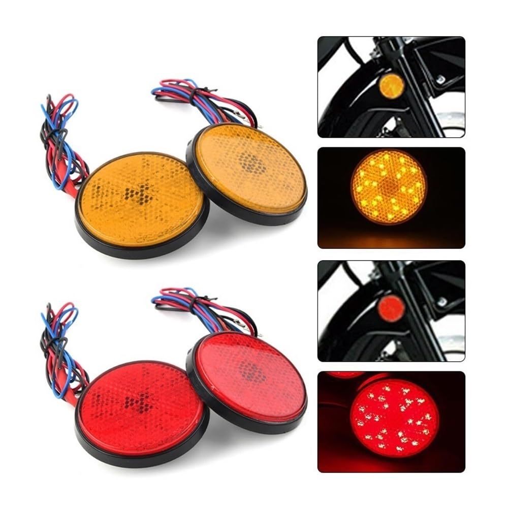 Luce Stop Fanale Posteriore Riflettore di luce LED rotondo da 12 V per indicatori direzione laterali per moto segnalazione direzionale posteriore per cross