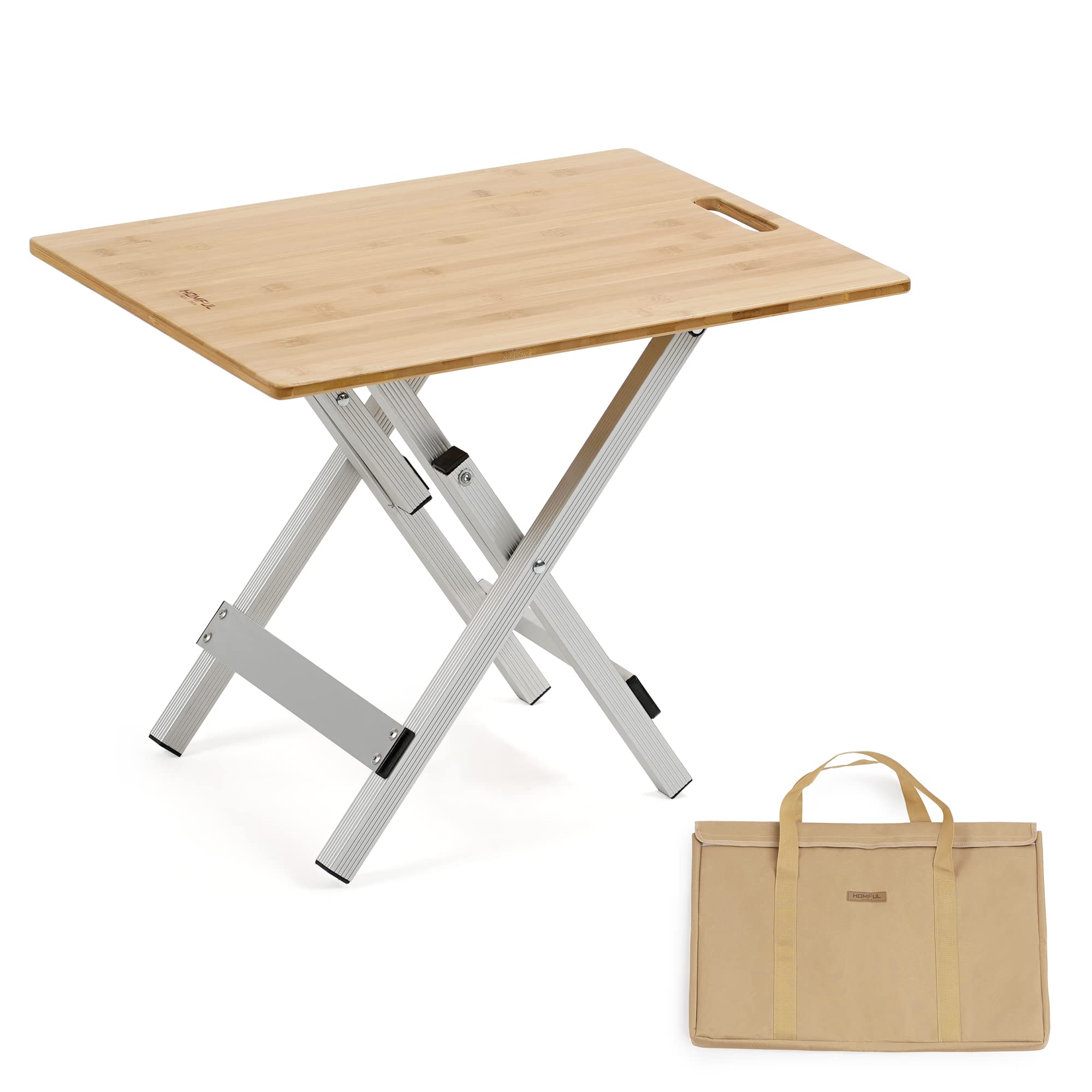 HOMFUL ステンレス　折りたたみテーブル Amazon.co.jp: HOMFUL皓風 キャンプロールテーブル 竹製