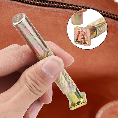 Miniatura 4 de Hilitand Juego de 26 letras, juego de sellos de metal de 0.512in, diseño vintage, alfabeto de 26 letras, herramienta de troquelado perfecta (A - Z)