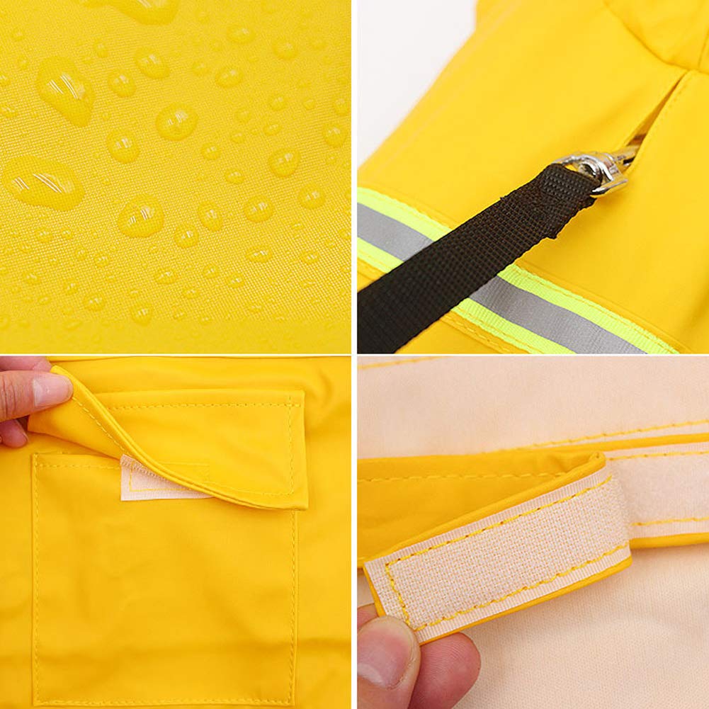 Impermeabile del Cane Riflettente Impermeabile Leggera Regolabile Giacca di Pioggia del Cane con Cappuccio, Cane Pioggia Poncho Cappotto per Le Piccole Medie Cani di Taglia Grande