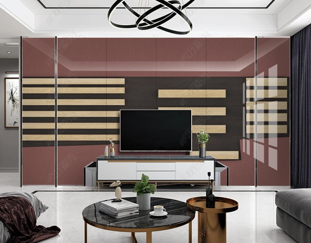 Papier peint intissé pour chambre et salon au design abstrait contemporain