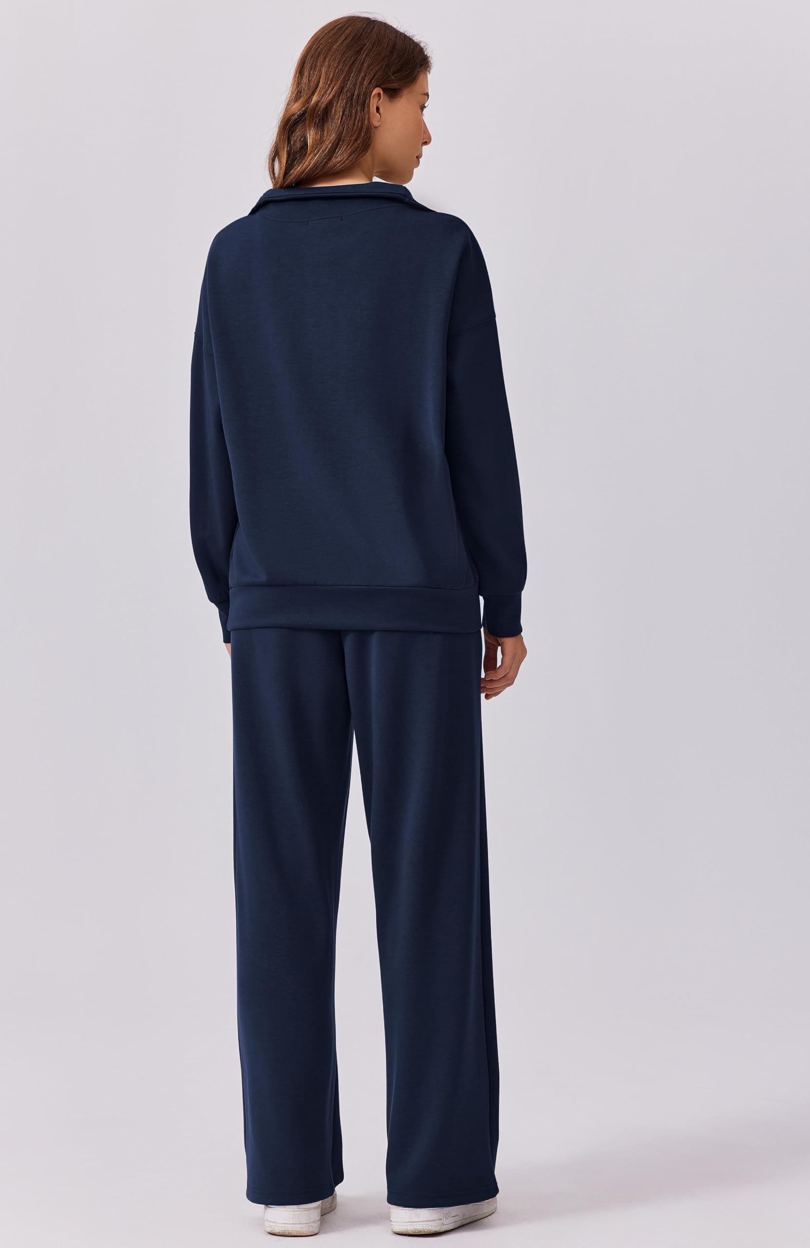 PINSPARK CháNdal Para Mujer, Conjunto Deportivo De Dos Piezas, CháNdal Manga Larga, Sudadera Con Media Cremallera Y PantalóN Ancho OtoñO