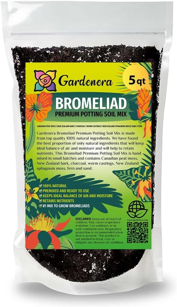 Gardenera Bromeliad Potting Soil - Support The Resilience and Growth of Your Plants - 5 QUARTS