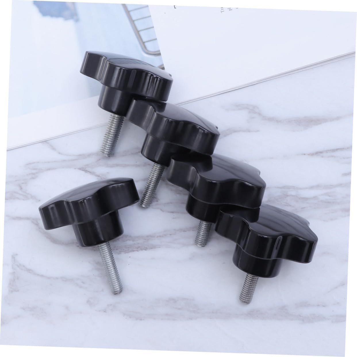 Gatuida 5pcs Star Shape Hand Knob Set Easy to Install Knobs for Furniture and Mechanical Use