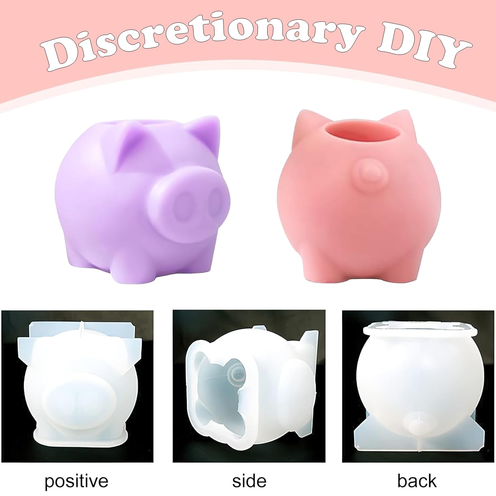 2-teilige Silikonform Für Kerzen & Seife – Glücksschweinchen-Motive Zum Selbermachen