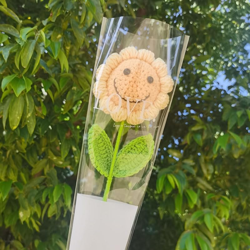 Amazon.co.jp: 花 笑顔 ひまわり 3本セット 向日葵 ニット造花 糸