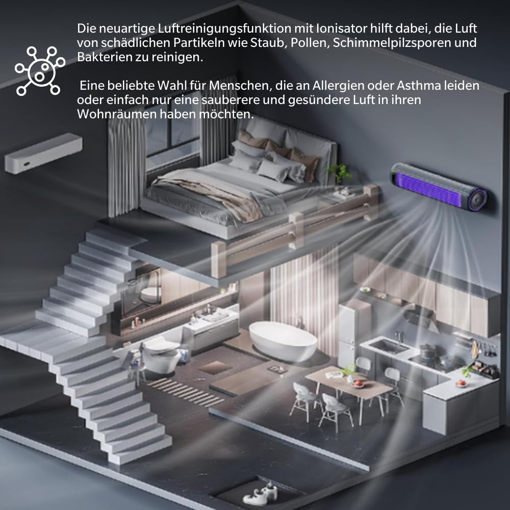 MEIION Festberg Cooling Ace - das Original Kompakter Wandventilator für Küche, Schlafzimmer & Toilette – Leiser, messerloser, kabelloser Ventilator, ideal für den Sommer