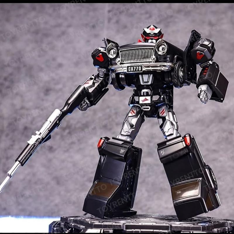 Image of 2-in-1 Die-Cast Transforming Robot Car Action FigureToy - Classic Sedan Model with Realistic Details, Durable Alloy Build, and Design for Kids and Collectors