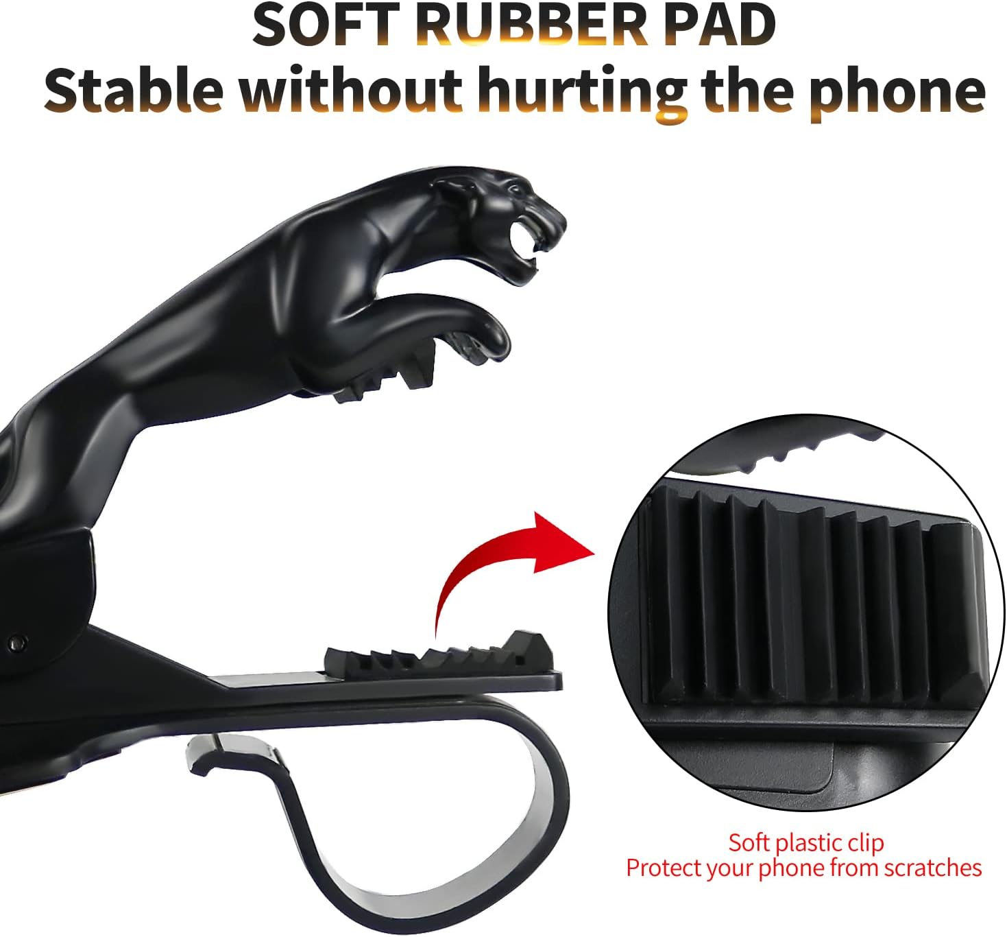 HAOYAYA Car Leopard Form Navigation Dashboard Phone Holder 360 Degree Rotating Phone Mount Stand Bracket-Best Xmas Gifts(Black)